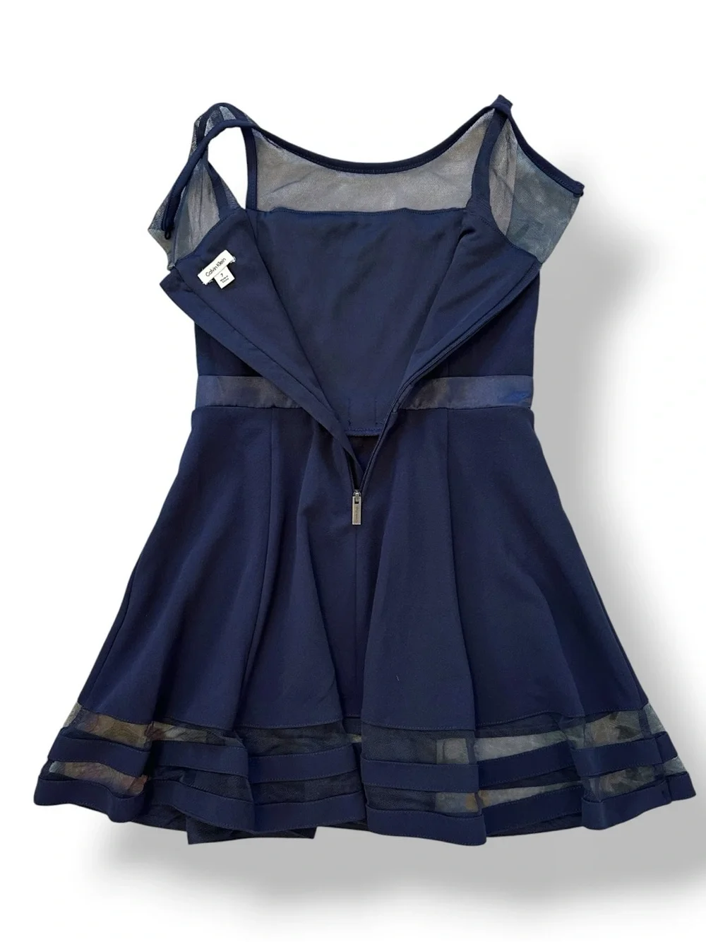 Calvin Klein | Illusion Mesh Bow Front Dress (7)